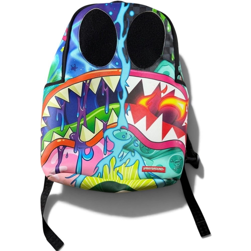 Sprayground Psycho World of Fun Backpack One Size Multi Color Faux Leather Urban